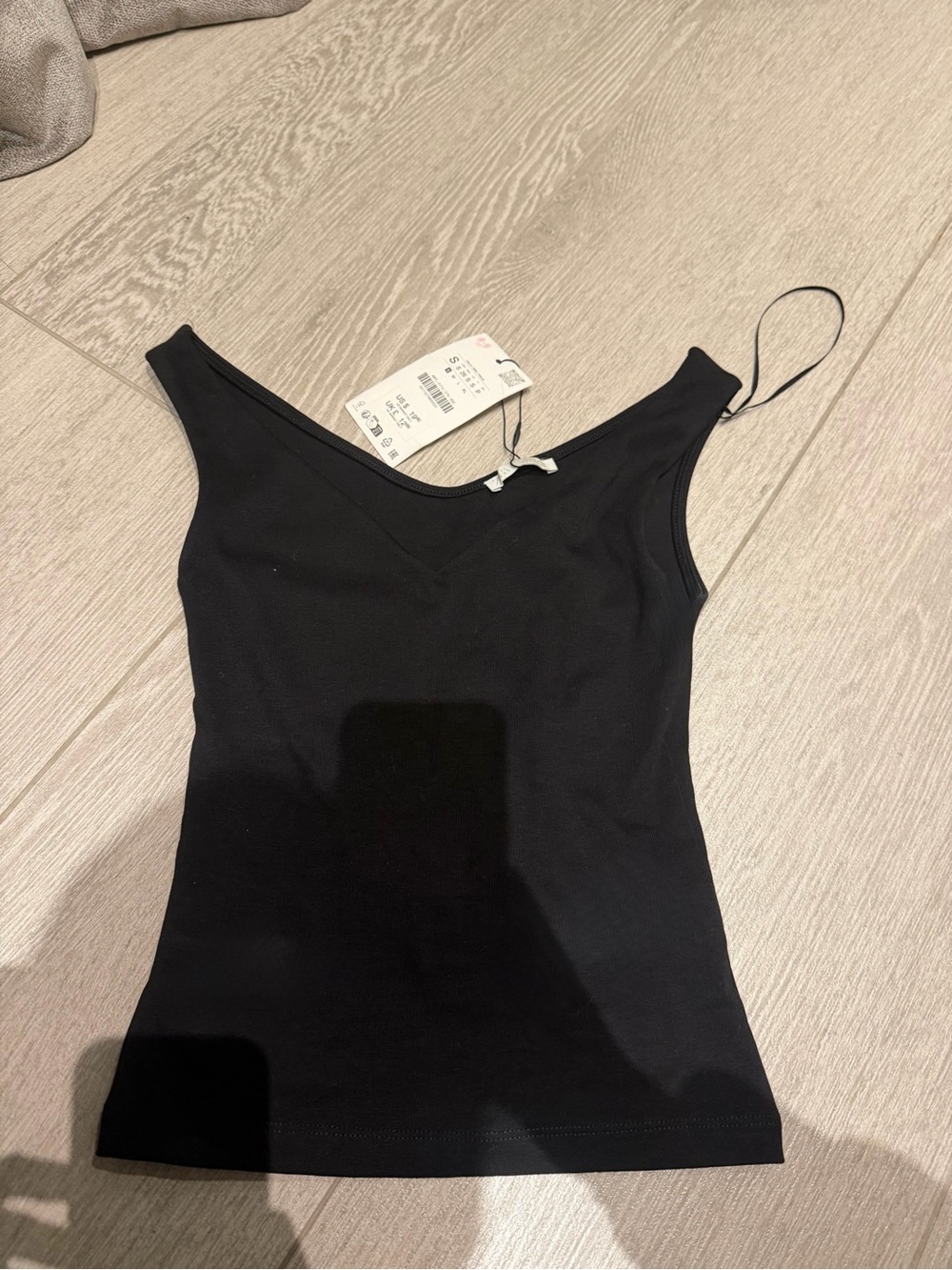 Zara Black V-Neck Ribbed Camisole